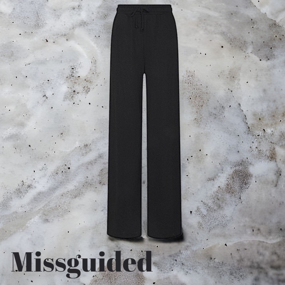 👖NWT Missguided Tall Loopback Wide leg Joggers Size 8 Tall👖